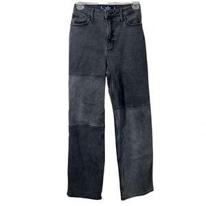Hollister Ultra High-Rise Dad Jeans Women's 0S Patchwork Vintage Stretch‎ Denim